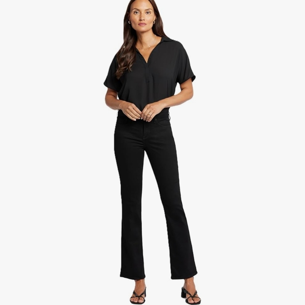 NYDJ Barbara BootCut Jeans Black Lift Tuck Technology Size 14 Like New!